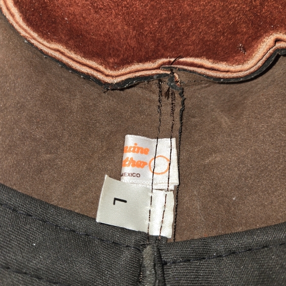 Genuine Leather Hat Handcrafted Size L - Picture 6 of 7